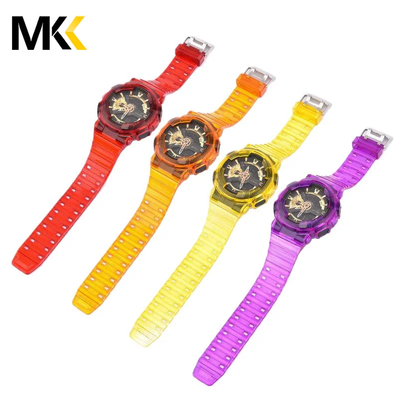 Подходит для Casio GA-110/100/120/140 интегрированный полимерный чехол GAX100/gls100прозрачный модифицированный ремешка GD-100/110/120