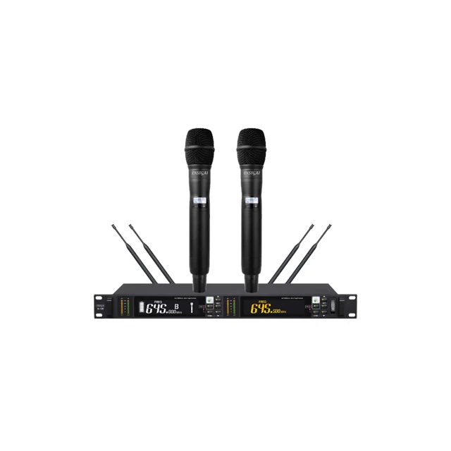 Professional wireless microphones are suitable for small and medium-sized performances weddings conferences and school speeches