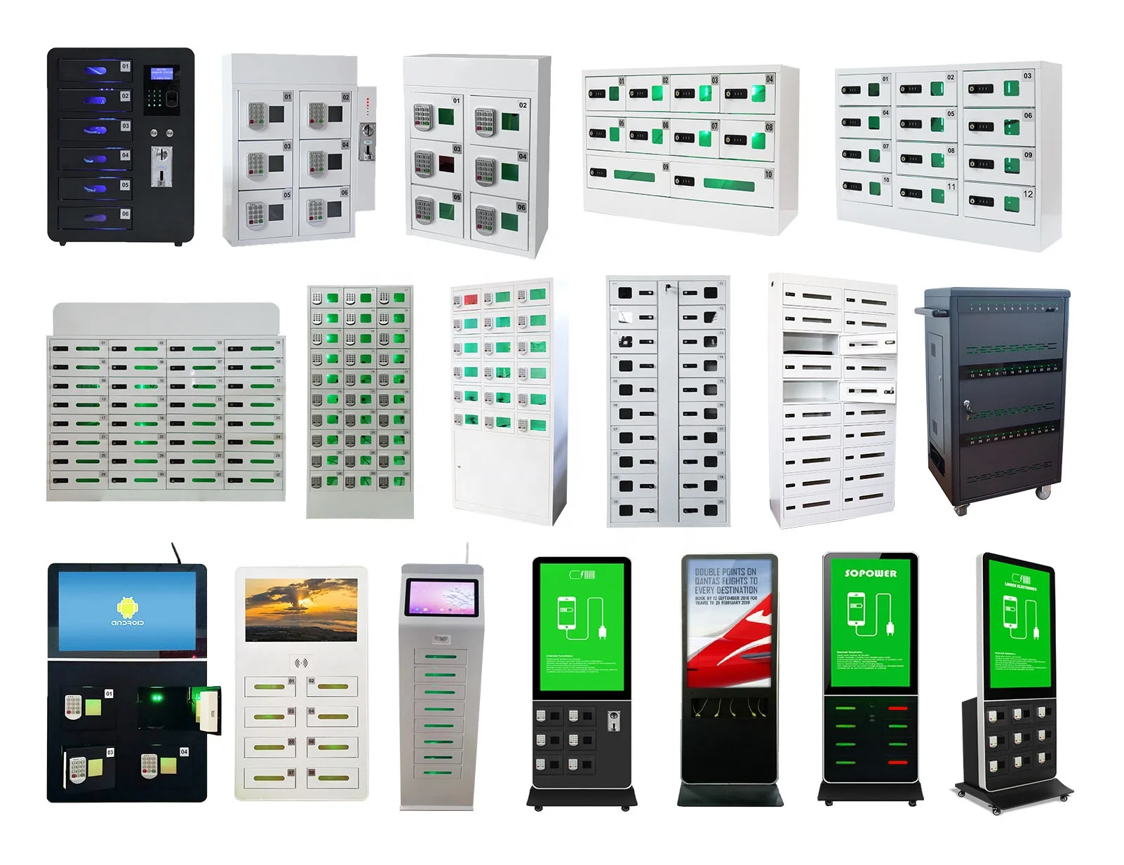 Floor Standing Mobile Battery Charging Machine Charging Solution For Public Place Phone Charger Locker For Emergency Use