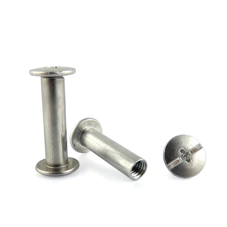Factory High Quality  Iron plated nickel 304 stainless steel lock nut screw,chicago screw