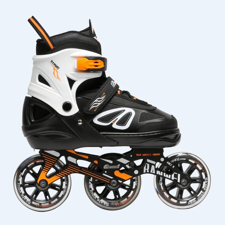 Adults  PU Casting Comfortable size 100mm PU wheel Outdoor Sports Inline Skates with color box packing