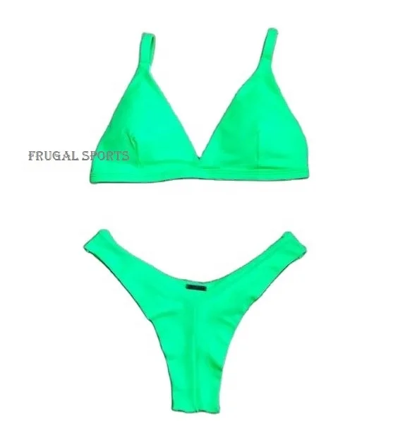 Wholesale V-wired Checkered Underwire Brazilian Bikini Specials Soft Fabric Spandex Neoprene Set