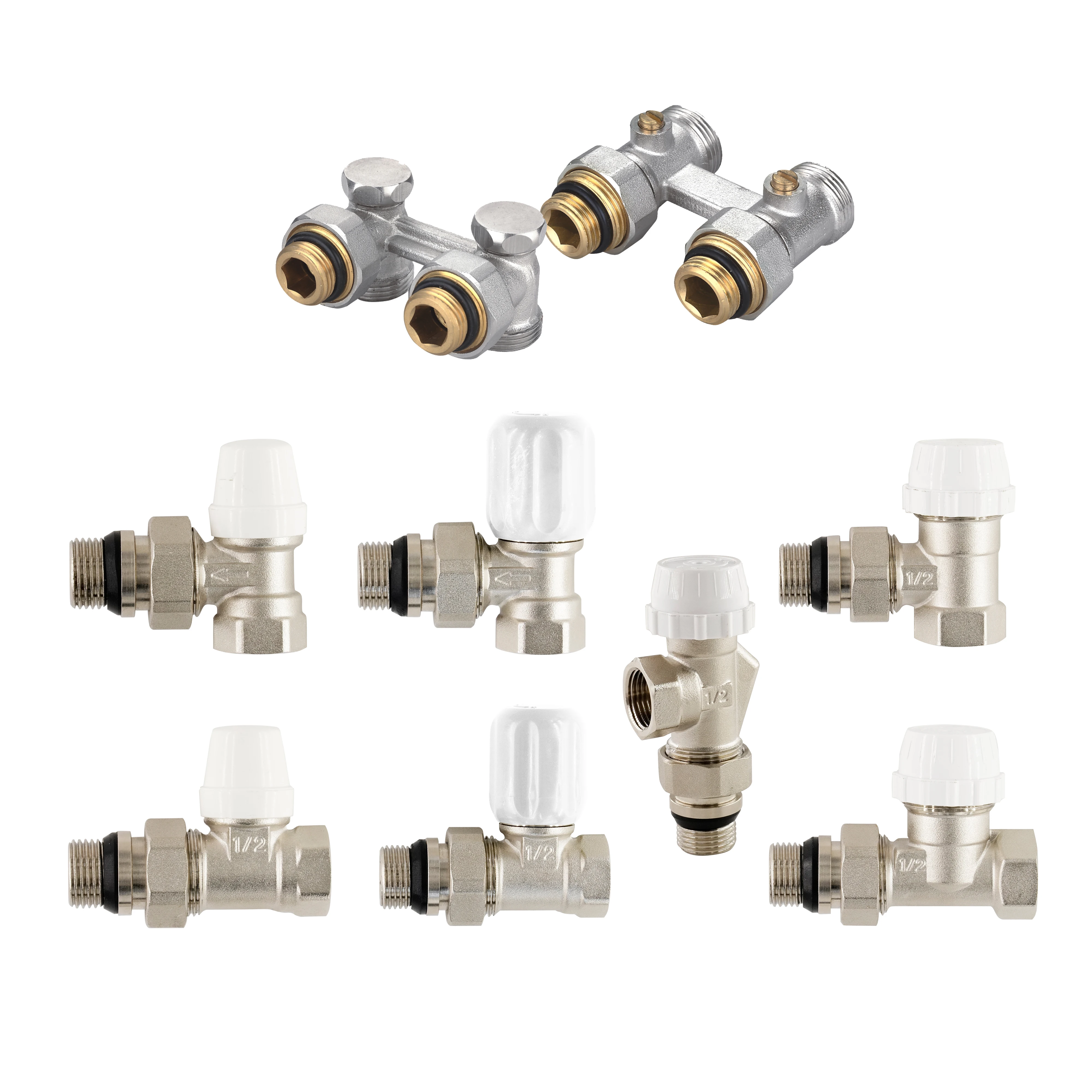 ZL-2444 Radiator heating brass angle straight thermostatic radiator valve 1/2' 3/4' inch