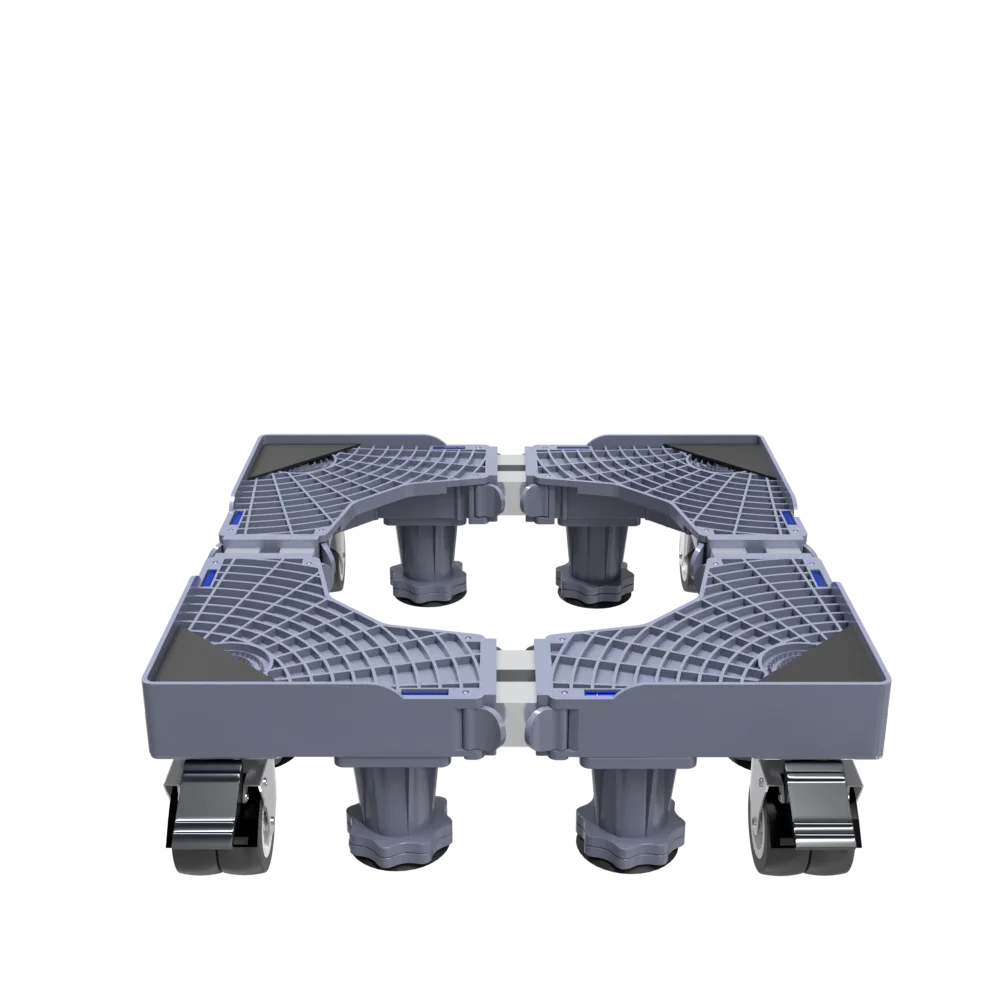 Universal automatic bracket for washing machine base roller pad support