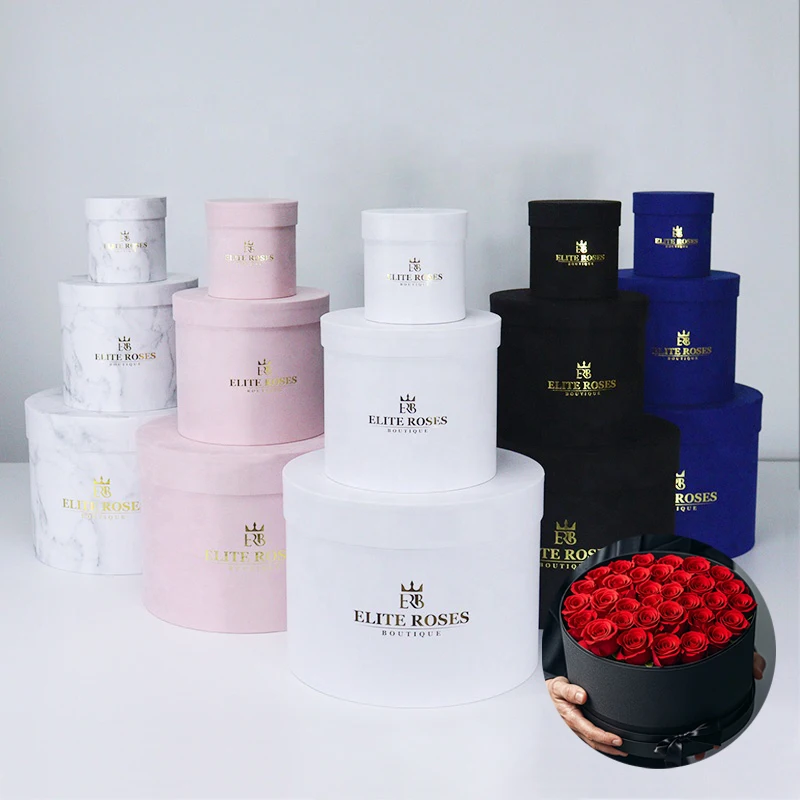 Custom Cylinder Craft Paper Tube Package Round Box Gold Gift Box Packaging Set Wholesale Rose Hat Paper Flower Round Craft Box
