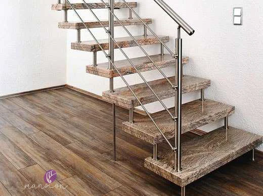 Современная плавающая лестница с невидимым стрингером