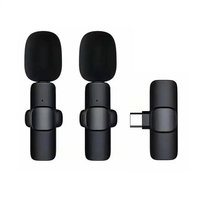 k9 1 drag 2 Microphone Lavalier 2.4GHz Portable Mini MIC Wireless Recording Microphone for iPhone Ipad