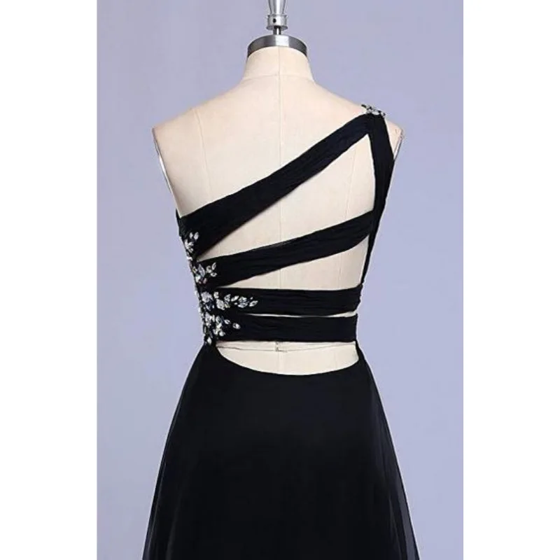 Hot Sale One Shoulder New Fashion Slim Color Gradient Long Prom Ball Gown Evening Dress