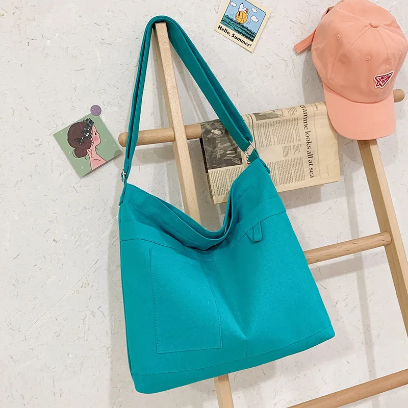 DICHOS Crossbody Bag Large Capacity Casual Women Solid Color Korean Style Single Shoulder Artistic Style Crossbody Bag New