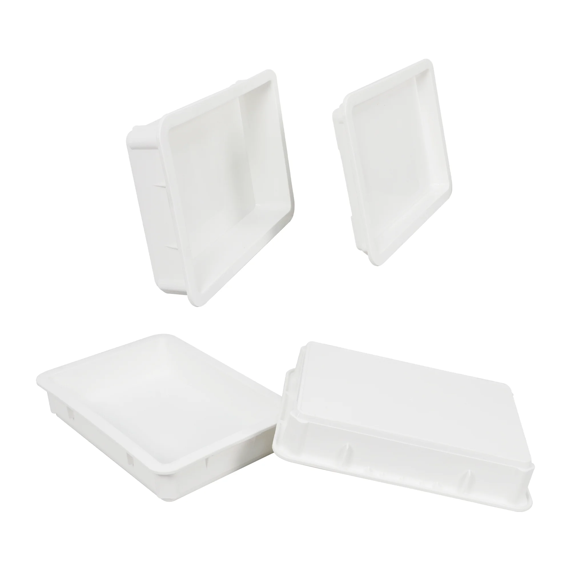 JOIN 85mm depth Large box of the white plastic pizza dough proofing box storage fermentation transport tray for Bakeware