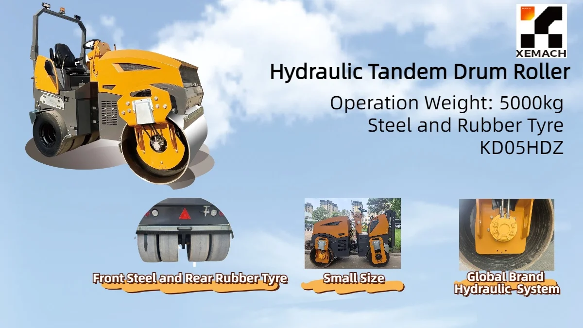 Rear Wheel Drive Pneumatic Tyre Roller 5000 kg China TOP Brand Factory Supply Airport