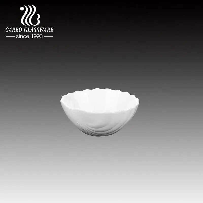 High quality white opal glassware clear bulk pack cheap 4 inch sauce bowl opal glass bowl tableware