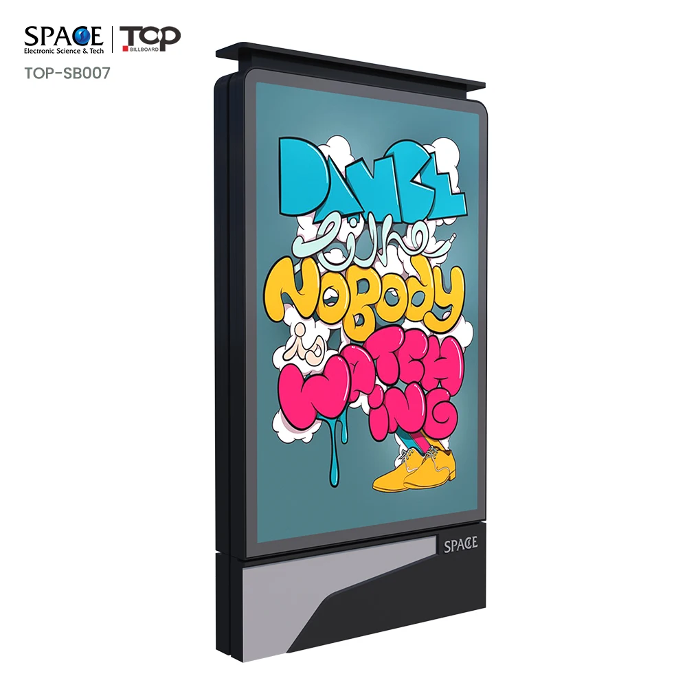 Outdoor Durable Street Advertising Wind resistant  LED Scrolling Light Box with Base