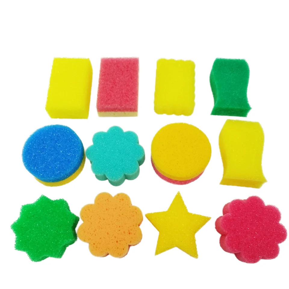 WOXIN Custom Scrub Cleaning Sponge Colorful Foam Pad for Kitchen Dining Room Cleaning Dish Wash Scrubber