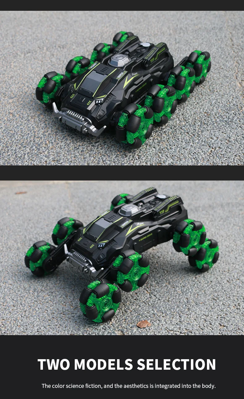 1620 RC Stunt автомобилей деформируемая игрушка 8-колесный пульт дистанционного управления Drift спрей поднимающаяся по лестнице автомобильный 2 4G 4WD для бездорожья LED дальнего света детская Ki