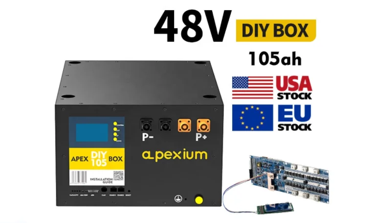 2024 Apexium OEM/ODM 36V 48V 72V Battery Pack 51.2v 50ah 100ah 105ah 160ah Lifepo4 Battery Box With Lcd Screen For Golf Cart