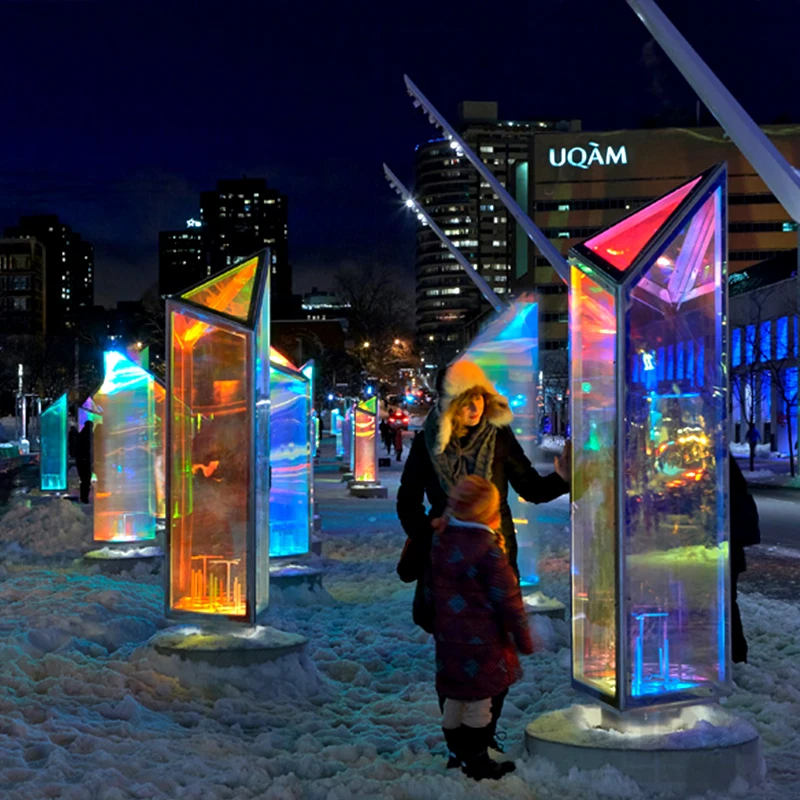 Panoramic Colorful Laser Prism Lighting Outdoor Square Attractions Motif Lights