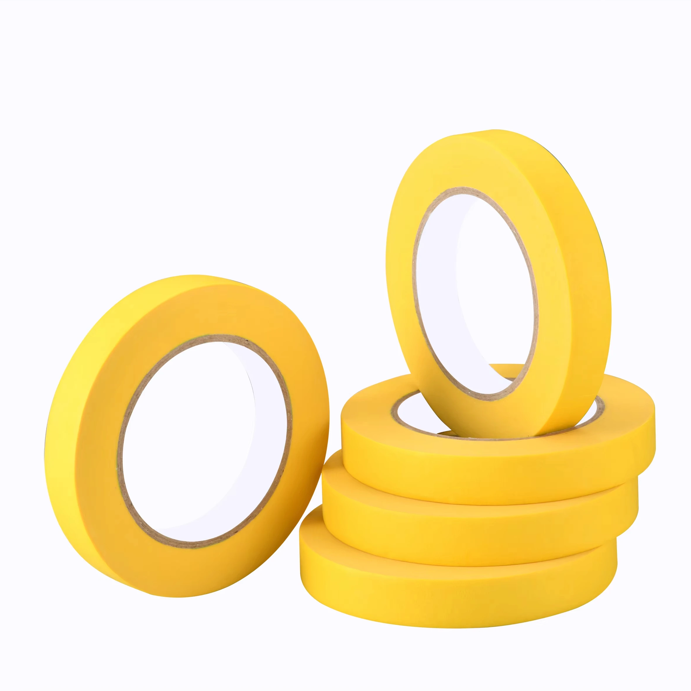 High Temperature Resistance Crepe Paper Rubber Adhesive Colorful Masking Tape For Automotive Spray Painting