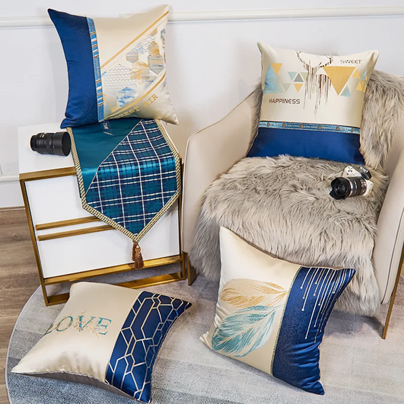 2021 America Style Home Decor Fashion Luxury Square Jacquard Throw Sofa Pillow Cushion