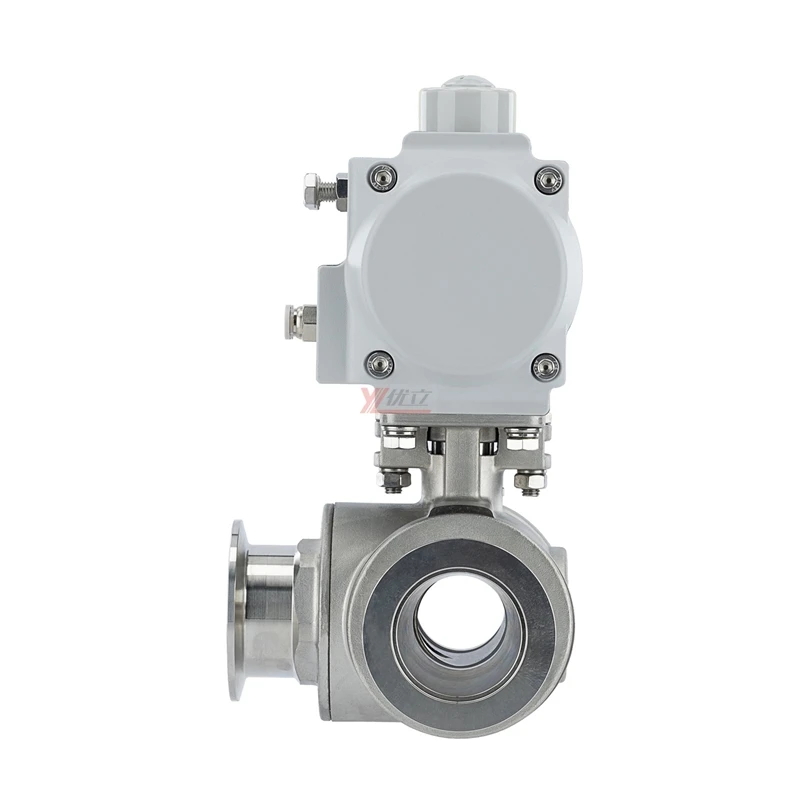 YOULI нержавеющая сталь отрицательного давления PN16 304 316L KF16 KF25 KF40 пневматический Трехходовой вакуумный шаровой клапан