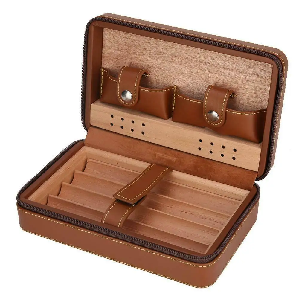 Cigar Humidor Portable Travel Cigar Case Moisturizing Box With Humidifier For Cigar Storage