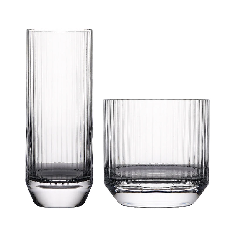 ribbed pattern drinking champagne flute glass wine glass tumbler highball glass cup