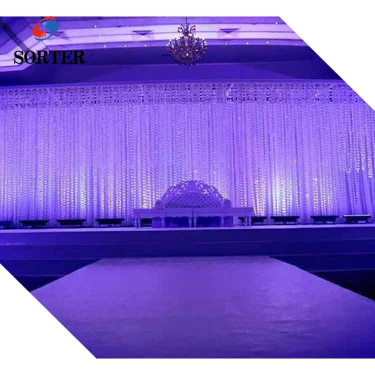 Crystal clear beaded chain curtain wedding decoration backdrops