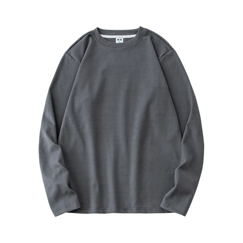 Double-sided velvet warm long-sleeved T-shirt autumn and winter plus velvet thickened t-shirt brushed top bottoming shirt