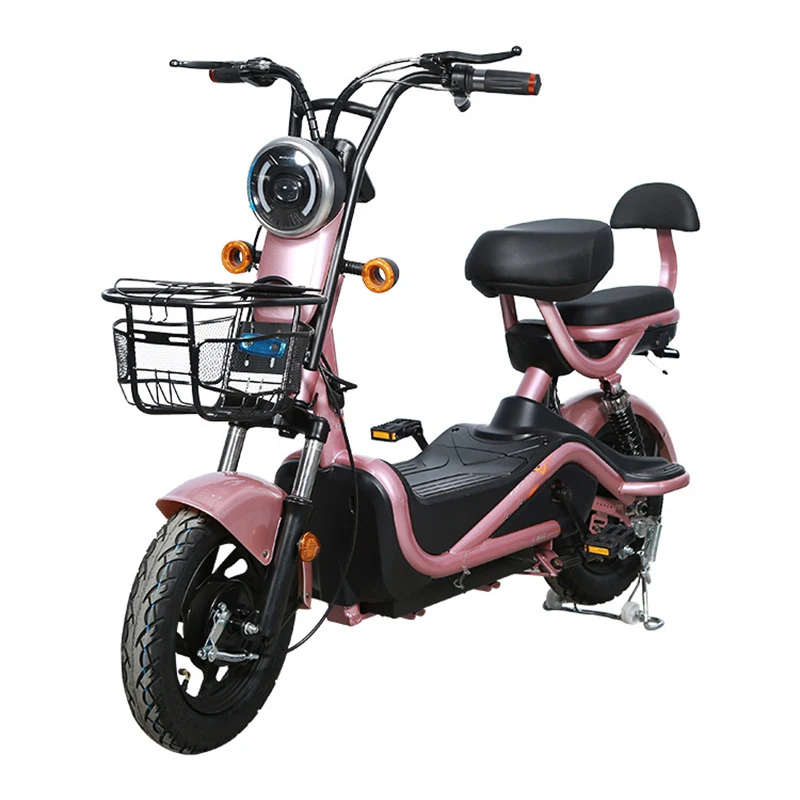 Factory supply 9 tubes controller PU saddle Electric Motorcycle 14 inch tire 48V 12AH lithium battery electric scooter