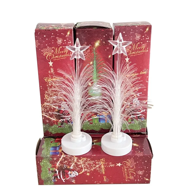 New creative colorful glow Christmas tree Christmas glow toys led flash fiber tree Christmas gifts for children.