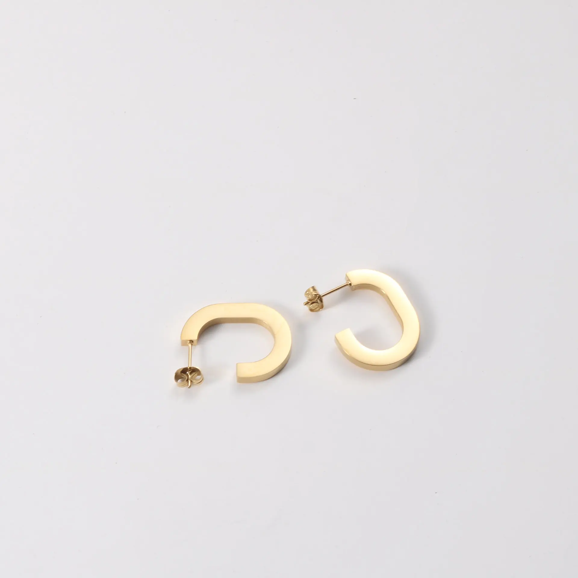 Minimalist Fashion C Shape Gold Earring 316L Stainless Steel Fashion Jewelry Earring