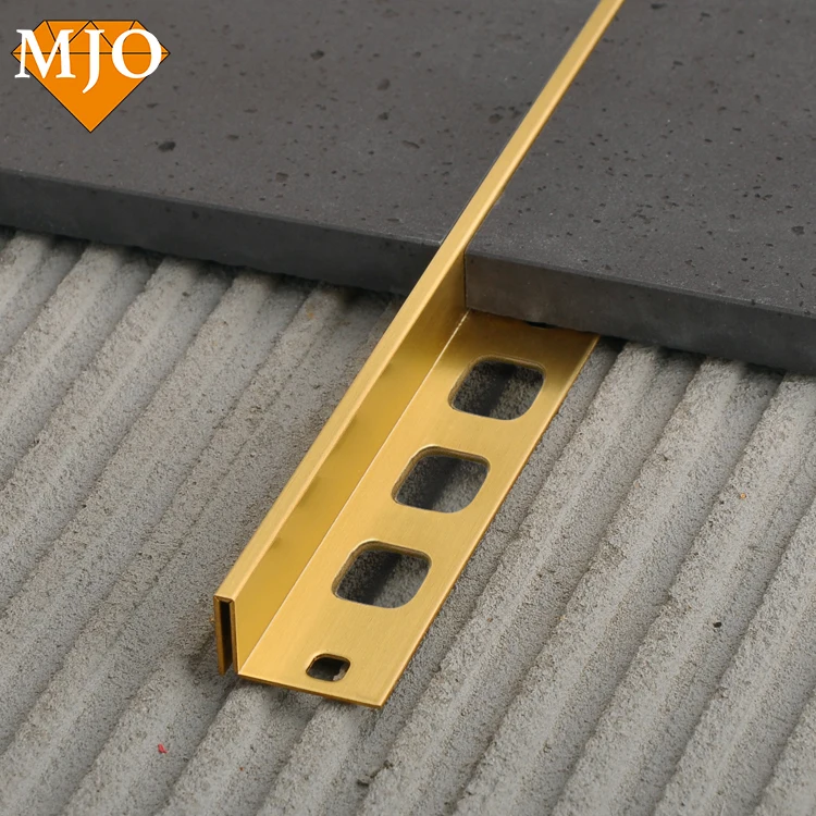 Foshan Factory MJO Brass Tile Trim Copper Tile Trim For Building Wall Decoration U Shape New Style Stainless Steel Tile Trim