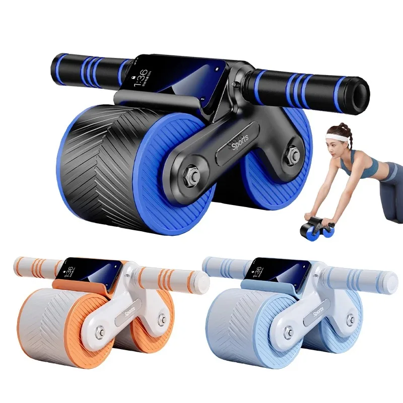 2024  New Automatic Rebound Home Gym Exercise Equipment Ab Wheel Roller For Core Workout Ab Train Roller Wheel With Knee Pad