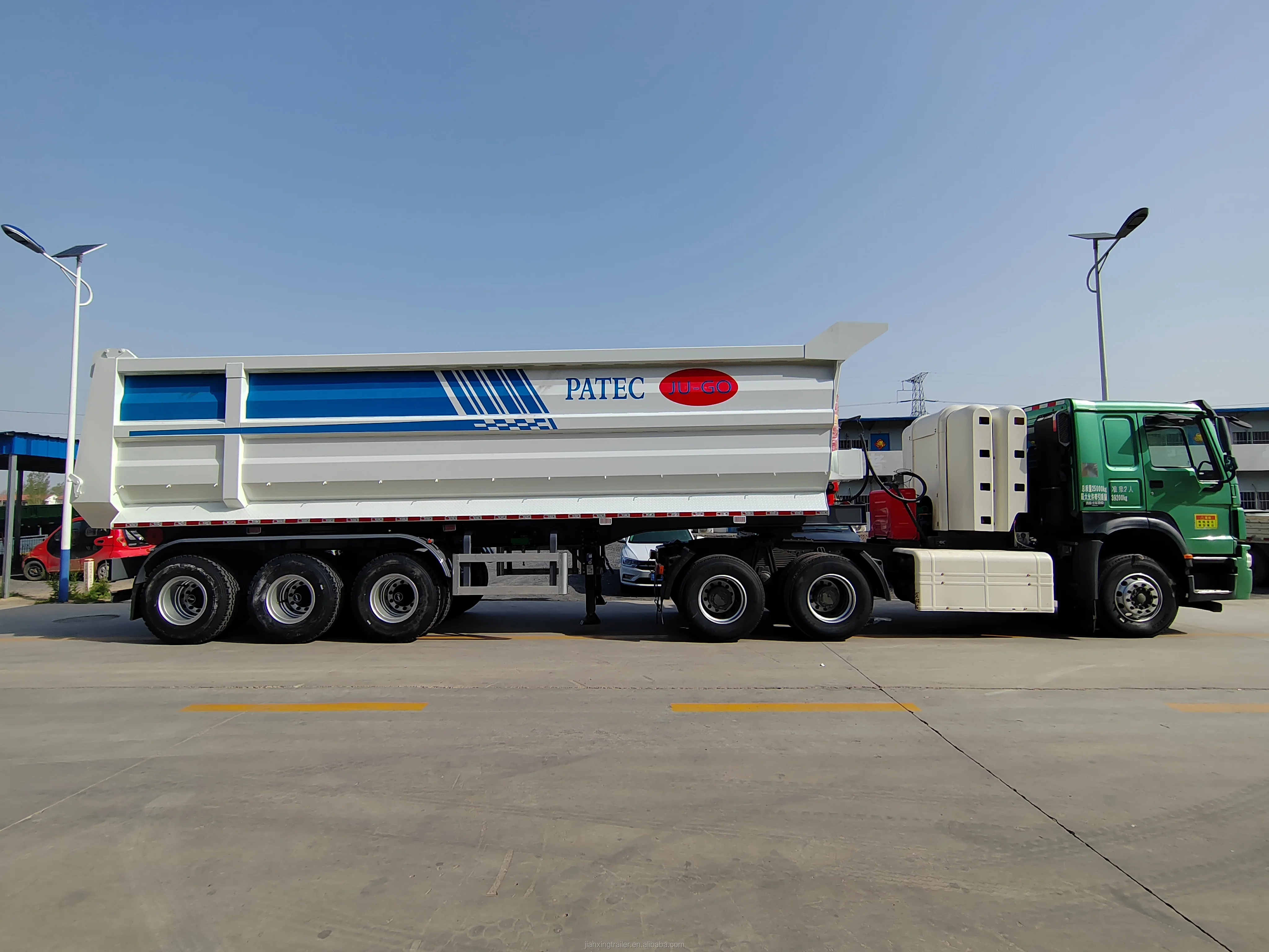 China High Quality Heavy Duty 3 Axis 32cbm Tipper Tipping Semi Trailer With Hydraulic Cylinder for Sale