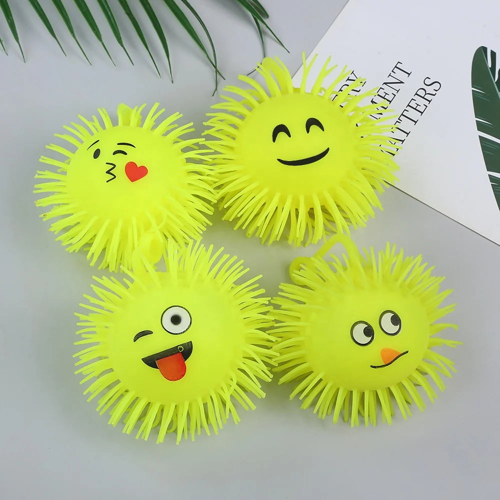 KEHUI Toy Balls Sensory Best Selling Bouncing Toy Colorful Sticky Toy 50g Smiley Ball Puffer Ball For Kids