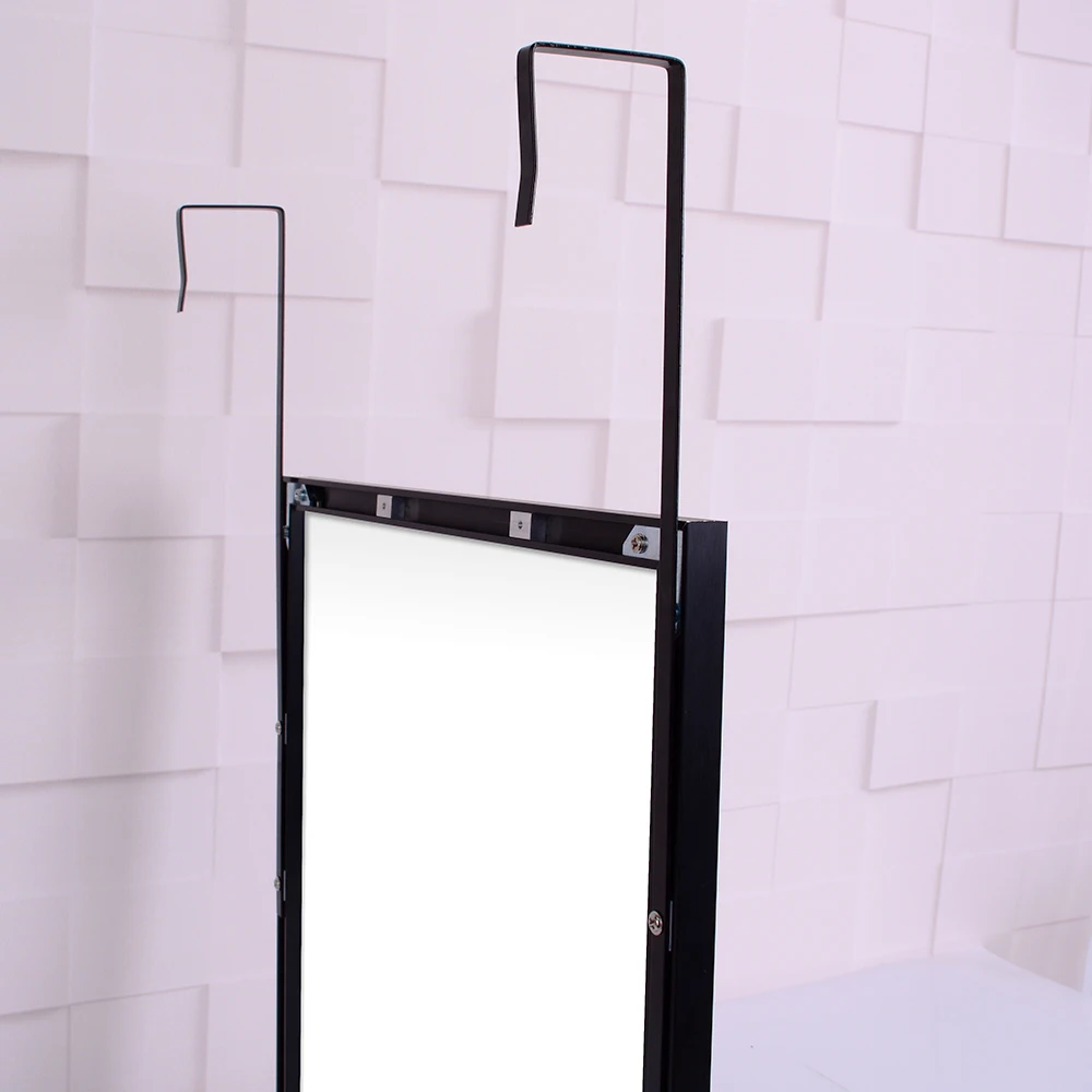 BEAUTME Stand Over Door Mirror Wall Hanging HD Silver Glass Rectangle Full Body Mirror Full Length