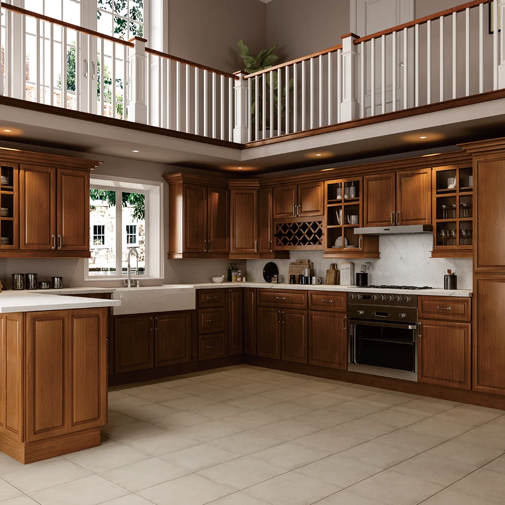 American Framed Style Solid Wood MDF Door RTA Wall Base Kitchen Cabinets With DTC Soft Close Hardwear