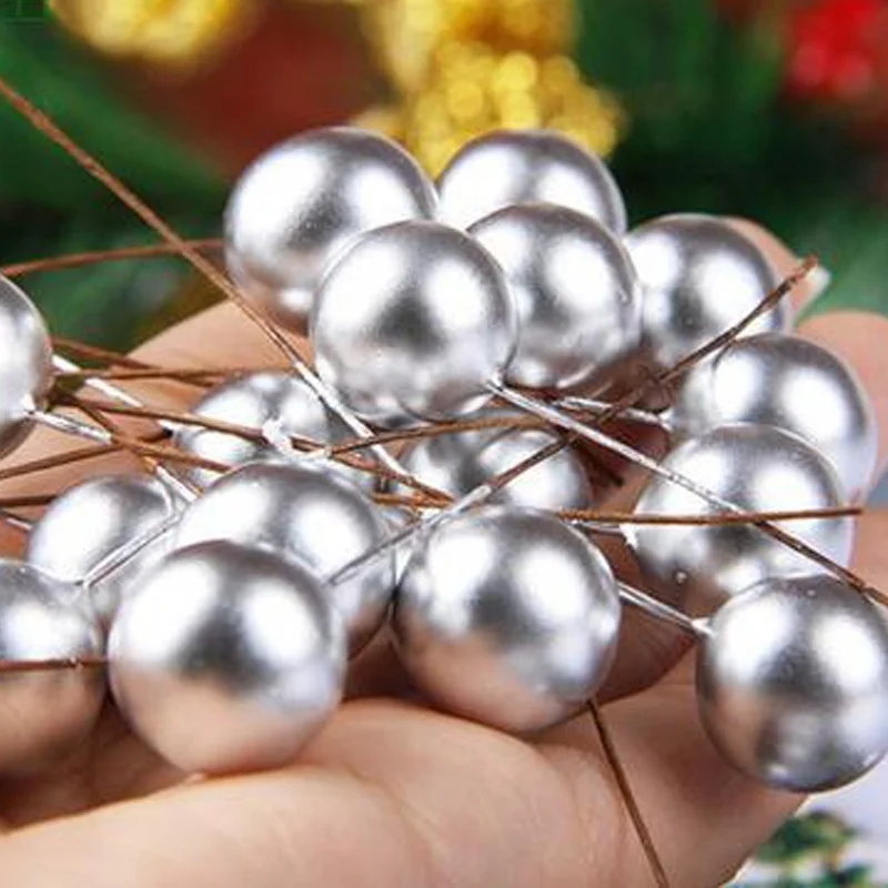Artificial Red Holly Berry Picks Stems Fake Winter Christmas Berries Decor for DIY Garland and Holiday Wreath Ornaments