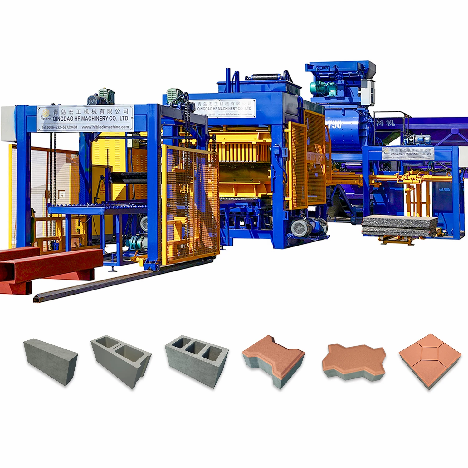 QT10-15 High-efficient Automatic Hollow Block Making Machine Cement Clay Brick Making Machine South Africa Philippines Products