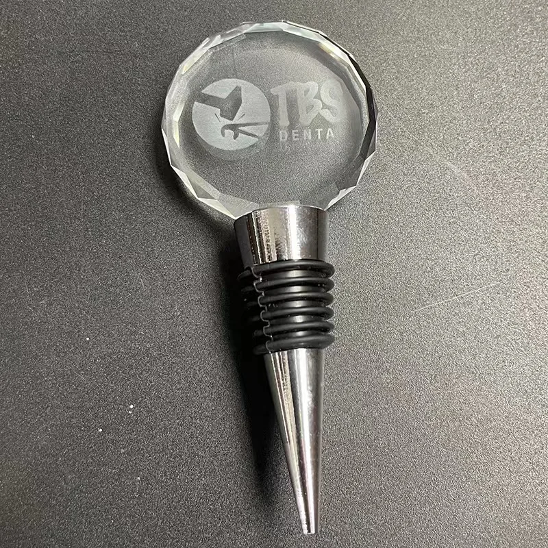 cheap fancy custom logo Event Promotional Gift wedding gift Crystal Glass Bottle Stopper  Wine Stoppers for souvenirs