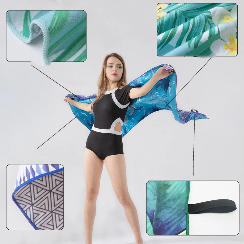 Best Selling Dry Fast Soft Popular Luxury Super Absorbent Bath Towel Custom Logo Printed Microfiber Beach Towel