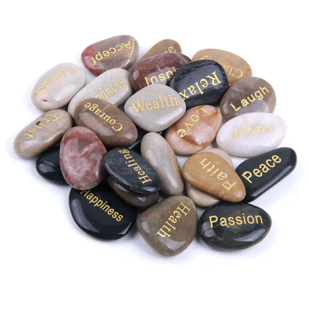 
Wish polished river stones with word engraved  (60080281383)