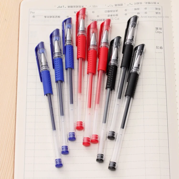 European Standard Wholesale Gel Pen Black Water Pen Bullet Pen Needle Tube Special Examination Stationery Red Plastic Material
