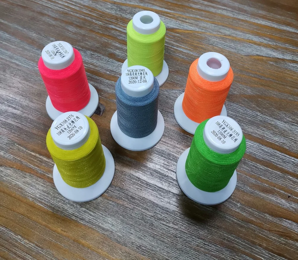 Recycled Luminous Glow In The Dark Embroidery Sewing Thread For Logo Stitch