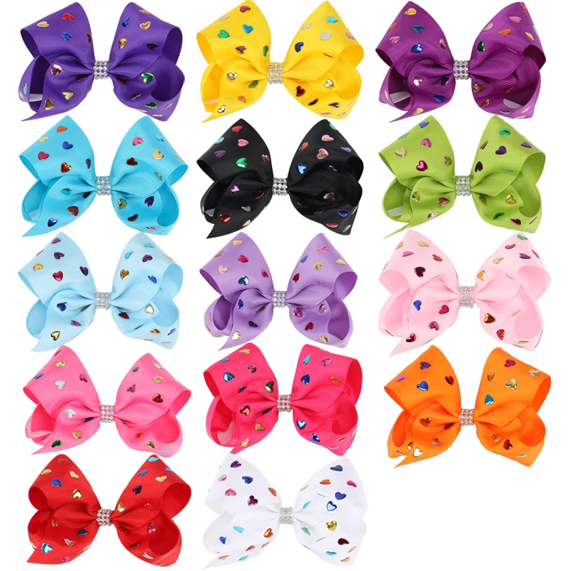 
2019 JOJO 5 inch oversized girl rainbow love bow hairpin baby hair clip kids hair accessories 