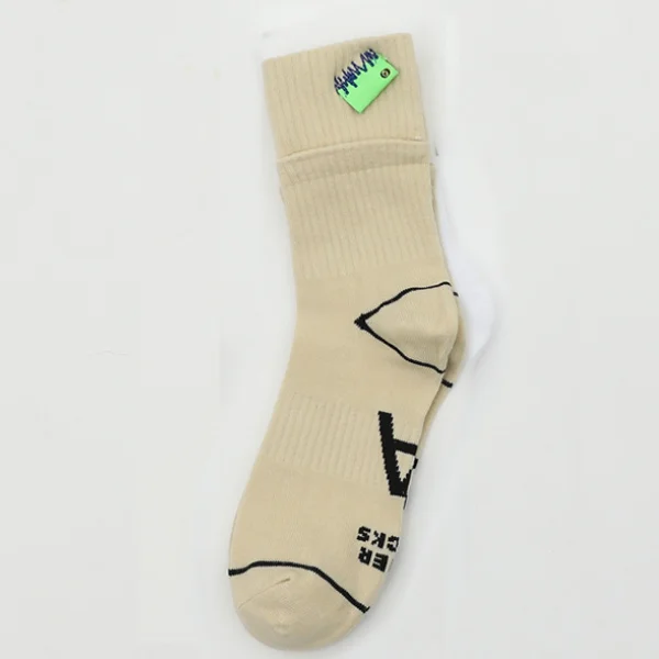 Quality jacquard letter brand crew cotton funny sports men custom logo designer socks wholesale