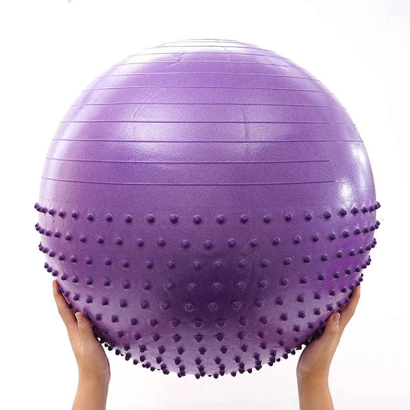 Factory fitness 65cm antiburst Pvc half massage yoga balance stability exercise ball with spiky granules