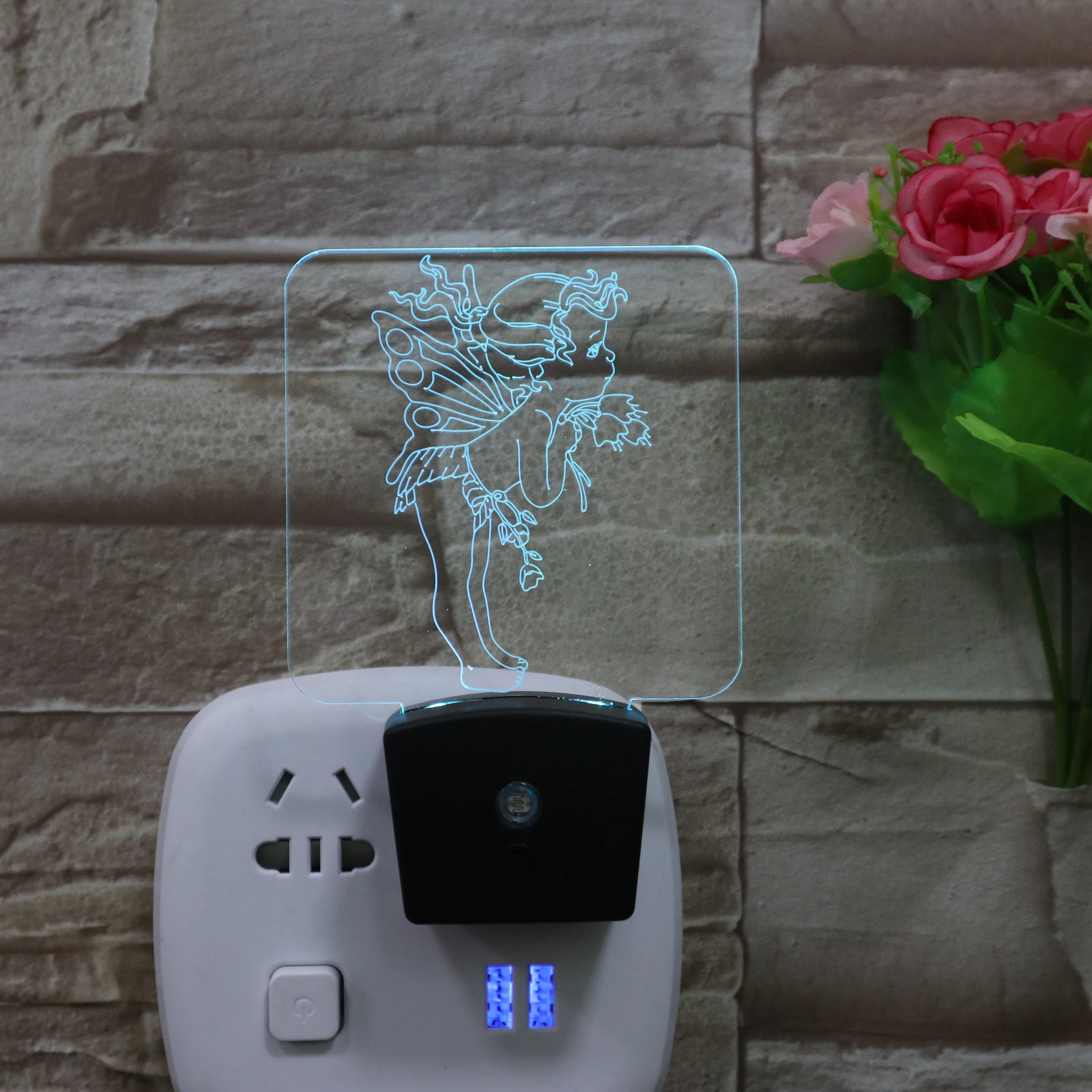 US Uk Eu Plug LED wall lamp with light motion sensor smart Motion sensing night light induction Dawn to dusk led wall light