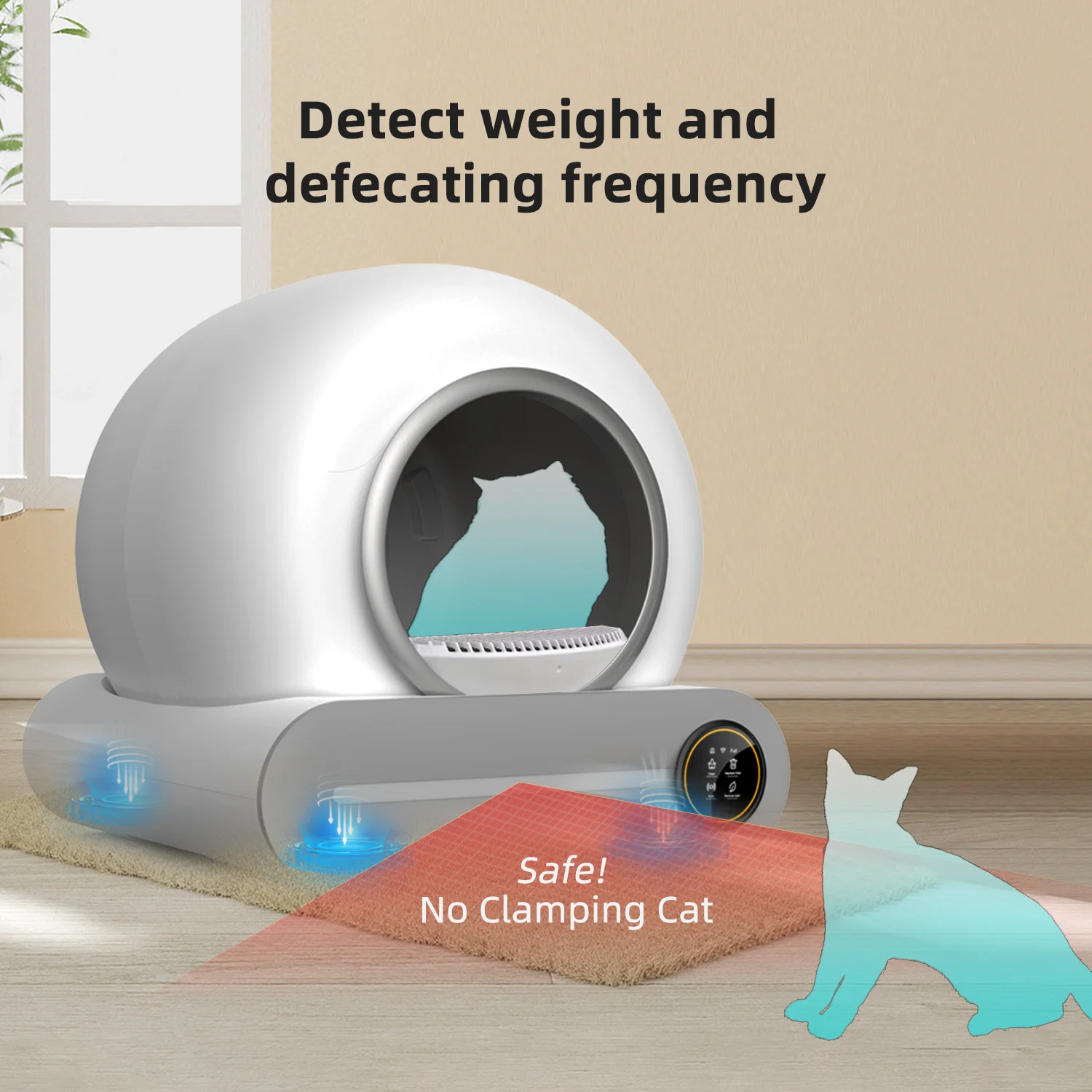 High quality large space luxury easy cleaning cat toilet smart furniture auto litter box for cat