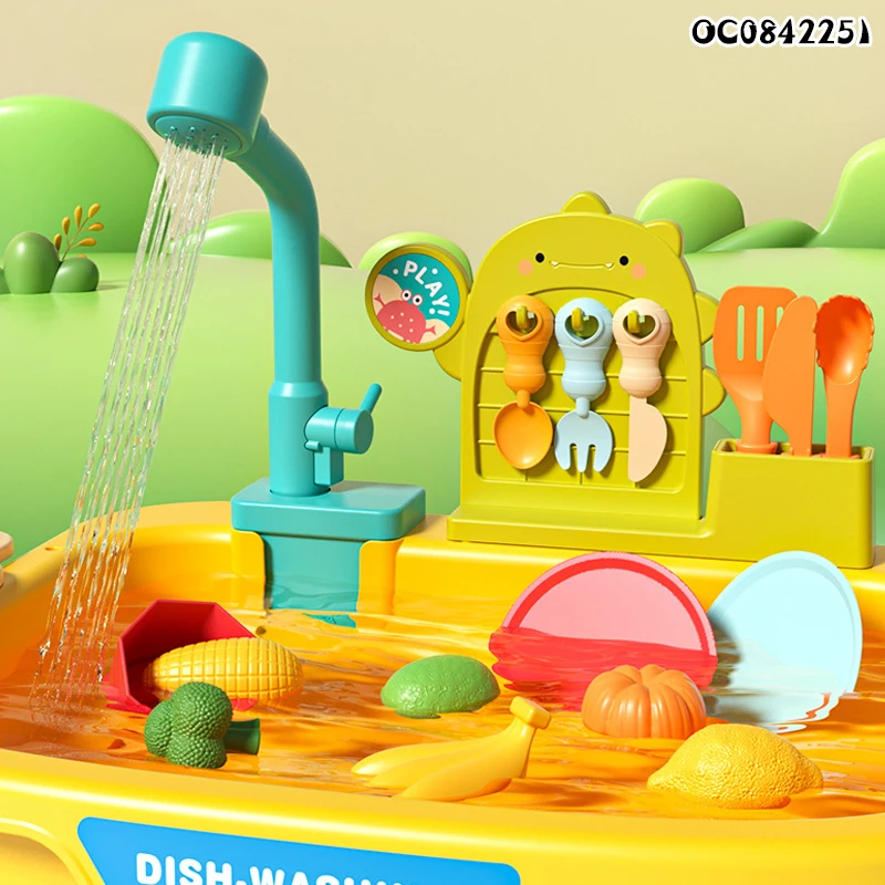 Summer electric new ocean fishing game table dish wash table ware toy for kids